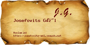 Josefovits Gál névjegykártya